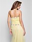 cheap Special Occasion Dresses-Sheath / Column Sweetheart Neckline Sweep / Brush Train Chiffon Dress with Beading / Side Draping by TS Couture®