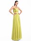 cheap Evening Dresses-Ball Gown Strapless Floor Length Chiffon Open Back Prom / Formal Evening Dress with Draping / Flower by TS Couture®