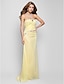 cheap Special Occasion Dresses-Sheath / Column Sweetheart Neckline Sweep / Brush Train Chiffon Dress with Beading / Side Draping by TS Couture®