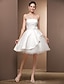 cheap Wedding Dresses-Ball Gown Wedding Dresses Strapless Knee Length Satin Tulle 3/4 Length Sleeve Simple Separate Bodies with Bowknot 2021