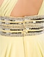 cheap Special Occasion Dresses-Sheath / Column Open Back Dress Prom Formal Evening Court Train Sleeveless One Shoulder Chiffon with Beading Draping Side Draping 2024