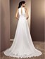 cheap Wedding Dresses-V Neck Court Train Chiffon Made-To-Measure Wedding Dresses with Beading / Draping / Sash / Ribbon by LAN TING BRIDE®