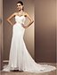 cheap Wedding Dresses-Mermaid / Trumpet Sweetheart Neckline Court Train Chiffon Made-To-Measure Wedding Dresses with Sash / Ribbon / Criss-Cross / Side-Draped by LAN TING BRIDE®