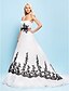 cheap Wedding Dresses-Hall Wedding Dresses Ball Gown Sweetheart Strapless Court Train Organza Bridal Gowns With Sash / Ribbon Beading 2024