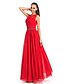 cheap Special Occasion Dresses-Sheath / Column Jewel Neck Floor Length Chiffon Open Back Prom / Formal Evening Dress with Beading / Draping / Lace by TS Couture®