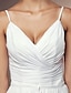 olcso Menyasszonyi ruhák-Szalon Szűk szabású Esküvői ruhák Aszimmetrikus Nyitott hátrész Ujjatlan V-alakú Sifon Val vel Ráncolt Cakkos 2023 Nyár Menyasszonyi ruhák