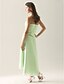 זול שמלות שושבינה-מעטפת \ עמוד שמלה לשושבינה  סטרפלס ללא שרוולים אלגנטית א-סימטרי / באורך הקרסול שיפון עם אסוף / קפלים 2022