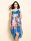 cheap Women&#039;s Dresses-TS Flora Print Chiffon Strap Midi Dress