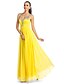 cheap Evening Dresses-Ball Gown Elegant Prom Formal Evening Dress V Neck Sleeveless Floor Length Chiffon Tulle with Criss Cross Sequin Draping 2021