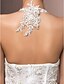 cheap Wedding Dresses-Mermaid / Trumpet Wedding Dresses Halter Neck Court Train Lace Sleeveless Open Back with Beading Appliques Criss-Cross 2021