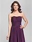 cheap Bridesmaid Dresses-A-Line Strapless Floor Length Chiffon Bridesmaid Dress with Ruched / Side Draping