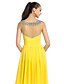 cheap Evening Dresses-Ball Gown Elegant Prom Formal Evening Dress V Neck Sleeveless Floor Length Chiffon Tulle with Criss Cross Sequin Draping 2021