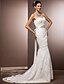 cheap Wedding Dresses-Mermaid / Trumpet Sweetheart Neckline Court Train Lace Made-To-Measure Wedding Dresses with Beading / Sash / Ribbon / Crystal Floral Pin by LAN TING BRIDE® / Removable train