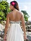 baratos Vestidos de Casamento-Boho Vestidos de noiva Tubinho Decote Princesa Sem Alças Cauda Escova Chiffon Vestidos de noiva Com Miçangas 2023