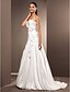 cheap Wedding Dresses-Open Back Wedding Dresses A-Line Sweetheart Strapless Court Train Satin Chiffon Bridal Gowns With Sash / Ribbon Criss-Cross 2024