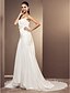 cheap Wedding Dresses-Mermaid / Trumpet Sweetheart Neckline Court Train Chiffon Made-To-Measure Wedding Dresses with Sash / Ribbon / Criss-Cross / Side-Draped by LAN TING BRIDE®