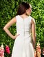 cheap Flower Girl Dresses-Sheath / Column Ankle Length Junior Bridesmaid Dress Wedding Party Chiffon Sleeveless V Neck with Criss Cross / Fall / Spring / Summer