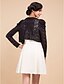 cheap Wraps &amp; Shawls-Lace Wedding Jackets With Appliques (More Colors Available)