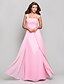 cheap Special Occasion Dresses-Sheath / Column One Shoulder Floor Length Chiffon Dress with Draping / Criss Cross / Ruched by