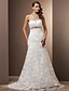 cheap Wedding Dresses-Hall Wedding Dresses Mermaid / Trumpet Sweetheart Sleeveless Court Train Chiffon Bridal Gowns With Crystal Button 2024