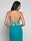 cheap Special Occasion Dresses-Sheath / Column Furcal Dress Prom Formal Evening Sweep / Brush Train Sleeveless Halter Neck Chiffon with Criss Cross Beading Tassel 2023