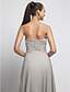 cheap Special Occasion Dresses-Ball Gown Open Back Prom Formal Evening Military Ball Dress Strapless Sleeveless Floor Length Chiffon with Ruched Crystals Draping 2020