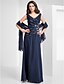 cheap Evening Dresses-Sheath / Column Elegant Dress Formal Evening Floor Length Sleeveless V Neck Chiffon V Back with Criss Cross Beading 2022 / Sparkle &amp; Shine