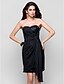 cheap Cocktail Dresses-Sheath / Column Black Dress Dress Homecoming Cocktail Party Short / Mini Sleeveless Straps Chiffon with Lace Side Draping 2023