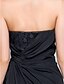 cheap Cocktail Dresses-Sheath / Column Black Dress Dress Homecoming Cocktail Party Short / Mini Sleeveless Straps Chiffon with Lace Side Draping 2023