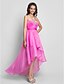 cheap Special Occasion Dresses-A-Line High Low Dress Prom Formal Evening Asymmetrical Sleeveless Sweetheart Organza with Ruched Crystals Draping 2023
