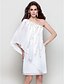 Χαμηλού Κόστους Κοκτέιλ Φορέματα-Ίσια Γραμμή Λάμψη Φόρεμα Επισκέπτης γάμου Κοκτέιλ Πάρτι Μέχρι το γόνατο Αμάνικο Ένας Ώμος Σιφόν με Πούλιες 2024