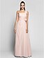 cheap Special Occasion Dresses-Sheath / Column Minimalist Dress Prom Formal Evening Floor Length Sleeveless One Shoulder Chiffon with Ruched Side Draping Flower 2023