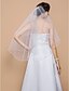 preiswerte Hochzeitsschleier-Hochzeitsschleier Einschichtig Ellbogenlange Schleier Perlenbesetzter Saum 51,18 in (130cm) Tüll WeißA-linie,Ball Kleid,