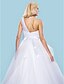 Χαμηλού Κόστους Menyasszonyi ruhák-Hall Wedding Dresses Ball Gown One Shoulder Sleeveless Court Train Tulle Bridal Gowns With Bowknot Sash / Ribbon 2024