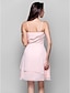 זול שמלות קוקטייל-גזרת A אלגנטית סיום לימודים מסיבת קוקטייל שמלה רצועות ספגטי ללא שרוולים באורך  הברך שיפון עם שכבות 2022