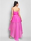 cheap Special Occasion Dresses-A-Line High Low Dress Prom Formal Evening Asymmetrical Sleeveless Sweetheart Organza with Ruched Crystals Draping 2023