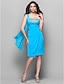 Χαμηλού Κόστους Φορέματα ειδικών περιστάσεων-Ίσια Γραμμή Ένας Ώμος Μέχρι το γόνατο Σιφόν Φόρεμα με Χάντρες / Κρυστάλλινη λεπτομέρεια / Δαντέλα με TS Couture®