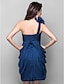 cheap Special Occasion Dresses-Sheath / Column Classic &amp; Timeless Dress Homecoming Cocktail Party Knee Length Sleeveless One Shoulder Chiffon with Cascading Ruffles Flower 2023