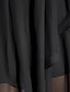 preiswerte Kleider für besondere Anlässe-Eng anliegend Kleines Schwarzes Kleid Minimalistisch Hoch niedrig Abschlussball Cocktailparty Kleid Ein-Schulter Ärmellos Asymmetrisch Chiffon mit Drapiert Seitlich drapiert 2021