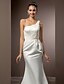 cheap Wedding Dresses-Hall Wedding Dresses Court Train Mermaid / Trumpet Sleeveless One Shoulder Satin With 2023 Fall Bridal Gowns