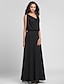 cheap Evening Dresses-Sheath / Column Elegant Dress Holiday Formal Evening Floor Length Sleeveless Cowl Neck Chiffon V Back with Draping 2023