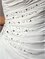 preiswerte Hochzeitskleider-Eng anliegend Hochzeitskleider Quadratischer Ausschnitt Hof Schleppe Chiffon Reguläre Träger Formal Glanz &amp; Glamour mit Perlenstickerei Seiten-drapiert 2020