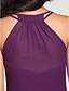 cheap Bridesmaid Dresses-Sheath / Column Bridesmaid Dress Halter Neck Sleeveless Elegant Floor Length Chiffon with Side Draping 2022