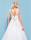 cheap Wedding Dresses-Hall Wedding Dresses Ball Gown Scoop Neck Regular Straps Court Train Tulle Bridal Gowns With Sash / Ribbon Beading 2024