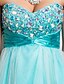 cheap Cocktail Dresses-Ball Gown Homecoming Cocktail Party Prom Dress Sweetheart Neckline Strapless Sleeveless Short / Mini Tulle with Criss Cross Ruched Crystals 2021