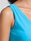 cheap Bridesmaid Dresses-Sheath / Column One Shoulder Floor Length Chiffon Bridesmaid Dress with Side Draping by LAN TING BRIDE®