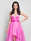 cheap Special Occasion Dresses-A-Line High Low Dress Prom Formal Evening Asymmetrical Sleeveless Sweetheart Organza with Ruched Crystals Draping 2023