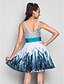 baratos Vestidos de Cocktail-Ball Gown Homecoming Cocktail Party Prom Dress Straps Sleeveless Short / Mini Chiffon Sequined with Ruched Draping Pattern / Print 2020