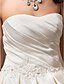 Недорогие Свадебные платья-А-силуэт Свадебные платья Сердцевидный вырез С длинным шлейфом Сатин Без рукавов с 2020