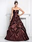 cheap Special Occasion Dresses-Ball Gown Open Back Dress Quinceanera Prom Floor Length Sleeveless Sweetheart Taffeta with Pick Up Skirt Crystals Crystal Brooch 2024